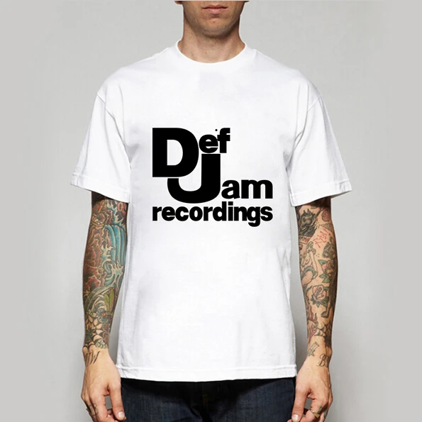 Новые летние мужские футболки Def Jam Recordings Ретро музыкальные повседневные для