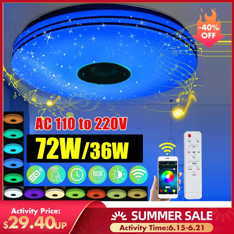 Современный RGB светодиодный потолочный светильник s Домашний Светильник ing 24W36W 72W