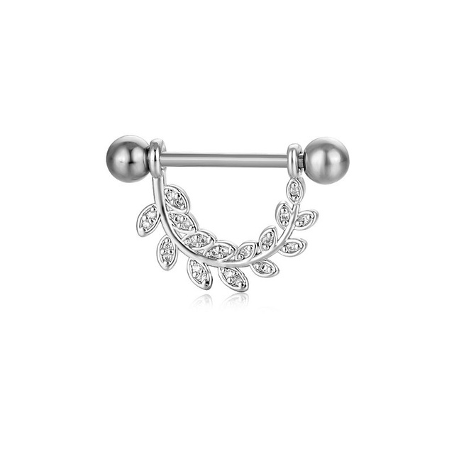 14G Nipple Piercing Ring Jewelry Flower Nipple Crystal Ring Star Rosegold Piercing Ring Monn Pircing Horns Zircon Nipple