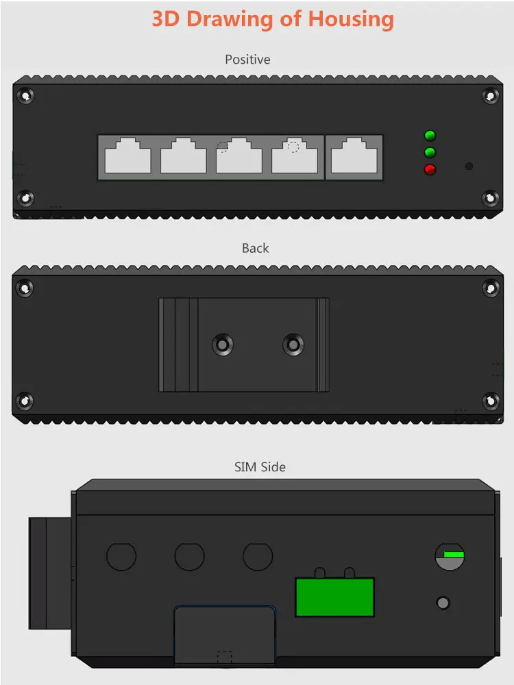high speed 27dBm 300M industrial DIN rail 4g lte wireless router support openwrt