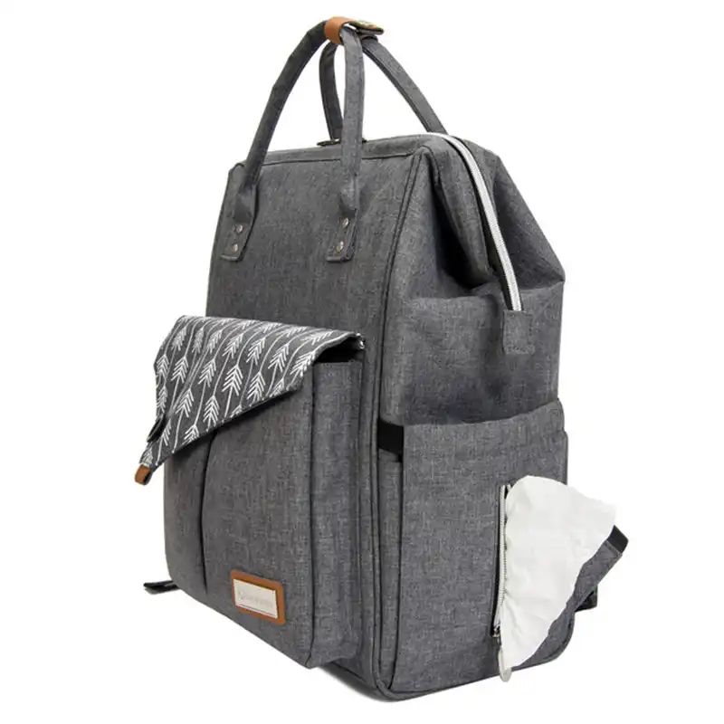 Grand Sac A Couches Pour Bebe Gris Pour Maman Avec Fleche Et Motif Imprime Sac A Couches Pour Maman Sacs Pour Poussette De Voyage Aliexpress