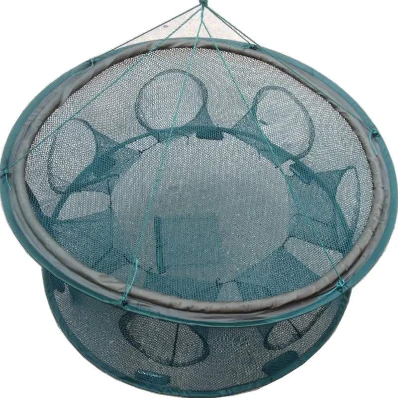 

50cm Automatic Fishnet Trap Cage Round Shape Durable portable Open For Crab Crayfish Lobster