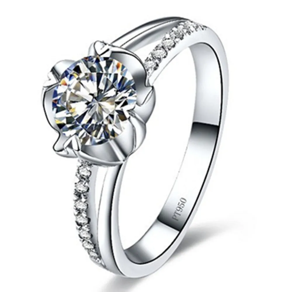 Тестовое положительное кольцо 1CT Муассанит алмазные ювелирные изделия