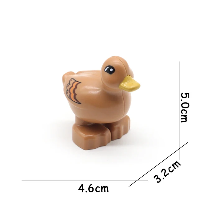 Big Size Building Blocks Animal Accessories Farm Figures Pig Rabbit Chicken Duck Dog Cat Bird horse Cow Sheep DIY Toys Gifts brown duck