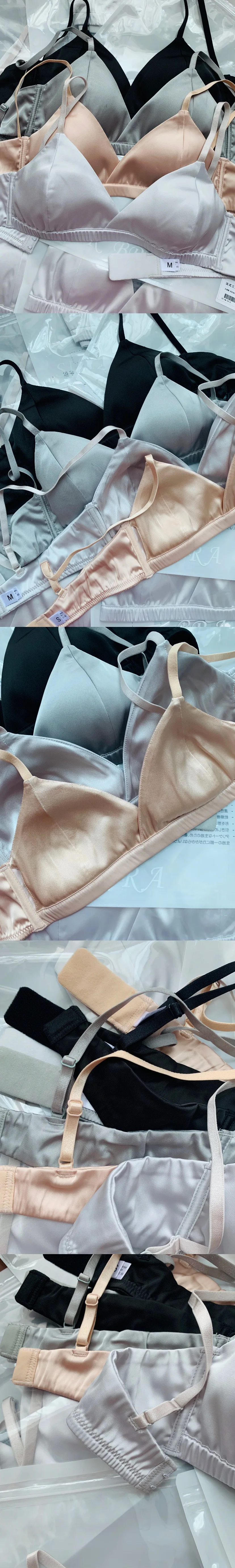 Sexy Lace Silk Satin Everyday Bra Underwear Lingerie Bralette Womens  Triangle Bra Wireless Smooth Mulberry Silk Support (Color : K, Size :  75/34A) : : Clothing, Shoes & Accessories