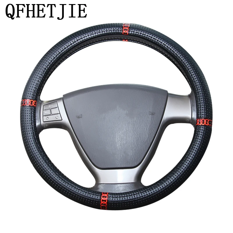 Новинка черная кожаная оплетка рулевого колеса Автомобильное устройство защиты