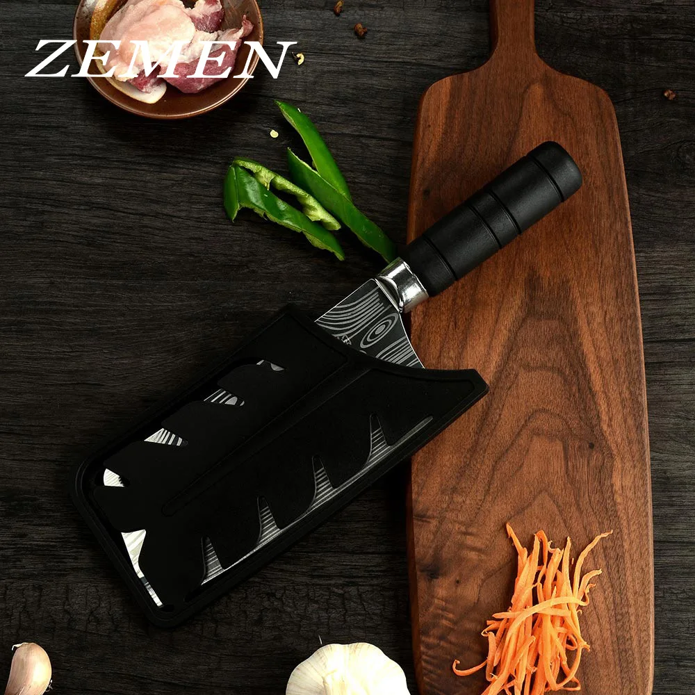 

ZEMEN Chopping Knife Cleaver Cooking Stainless Steel Knife Chinese Kitchen Tools Bone Fish Meat Vegetables Butcher Cleaver