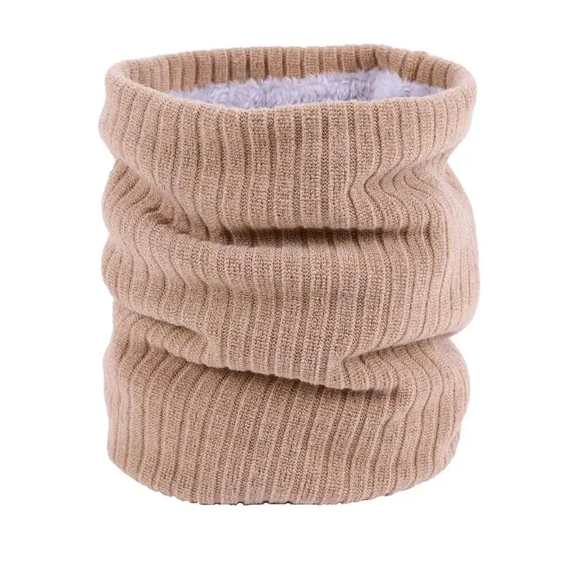 Khaki Горячая Распродажа, походные шарфы, деликатный дизайн, зимний бархатный вязаный акриловый шарф-воротник, двойной слой, теплая маска для лица, снуд - Цвет: Khaki