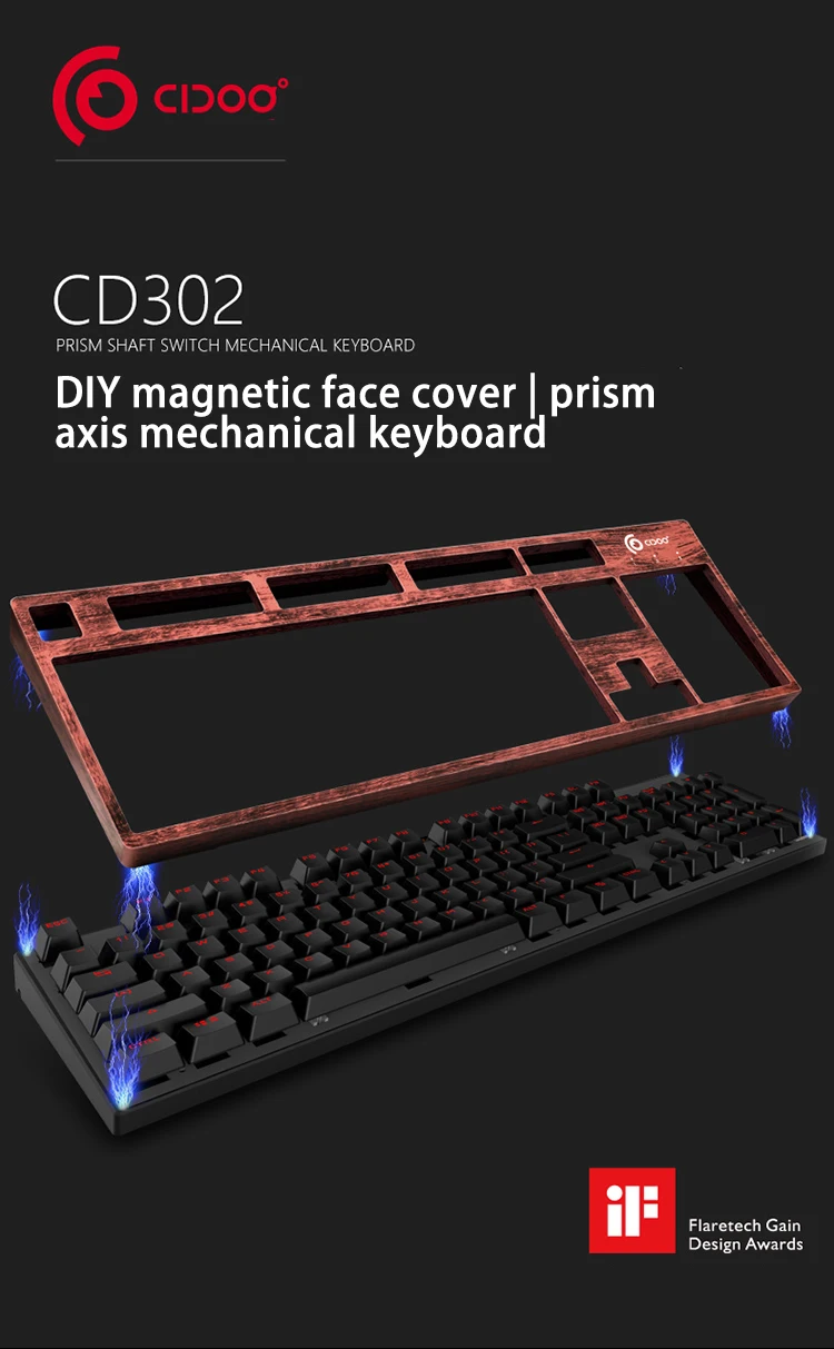 CD302 Professional Esports Mechanical Keyboard Blue / Red Switch Mechanical Keyboard Waterproof Gaming Keyboard For gamers