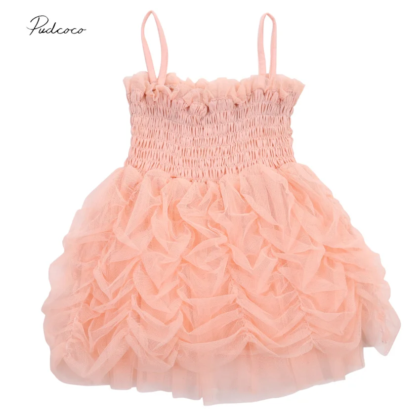 

Toddler Baby Girl Strap Ruffle Sleeveless Dress Little Girls Party Petal Ball gown Wedding Princess Dresses 1-6Y Girl clothing
