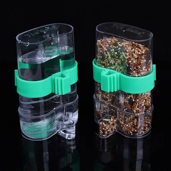 

Bird Automatic Gravity Water Dispenser Transparent Parrot Cage Hanging Food Feeding Device pet feeder small animal 2020