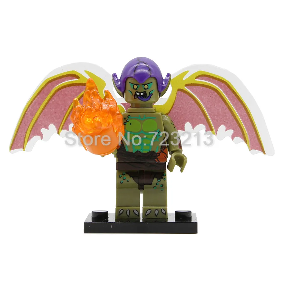 Green Goblin Супер герой Человек-паук Гвен фигура Скорпион Майлз Моралес Kingpin Зеленый Гоблин конечный Человек-паук строительные блоки кирпичи игрушки - Цвет: Green Goblin
