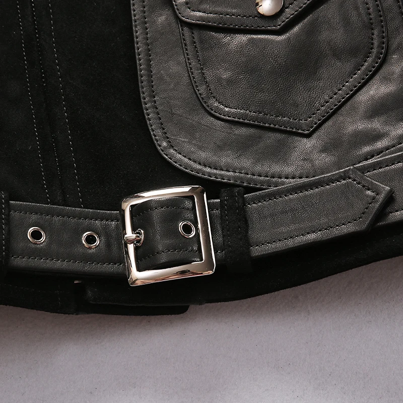 Brand Autumn Winter Heavy Machine Cow Leather Jacket Vintage Genuine Leather Motorcycle Jacket European American Style Coats