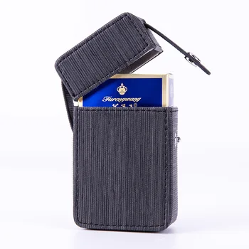 

Striped PU Leather Standard Fine Cigarette Case Business Portable Holder Holds 20 Sticks Snap Smoking Tools Accessories