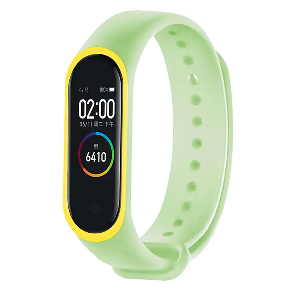 Светящийся силиконовый мягкий ремешок для Mi Band 5 универсальный светящийся замены