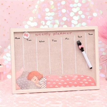 

Anniversary Party Gifts For Kids Birthdays Creative Memory Board Pink Sleeping Girl Week Planning Board Erasable Back To School