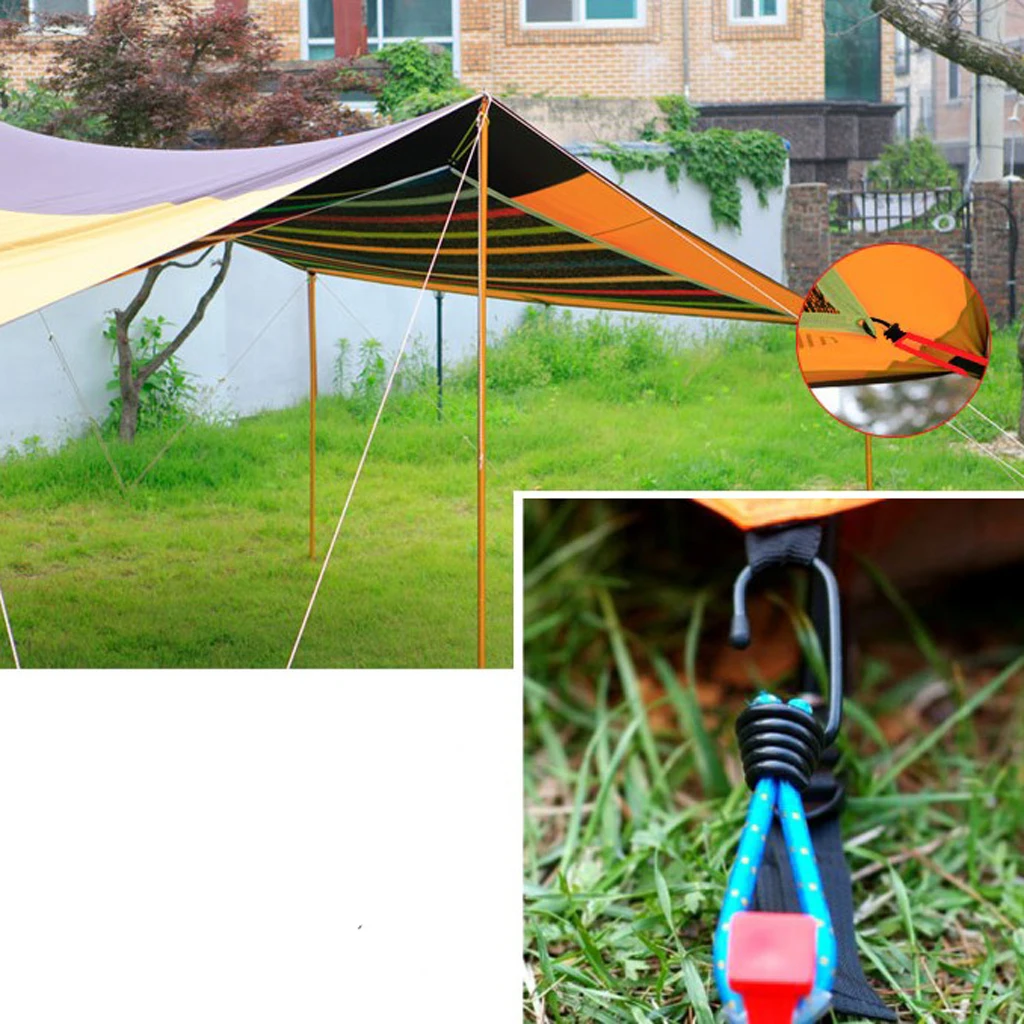 Premium Nylon Latex Clips Strap Hook Elastic Rope Buckle Camping Tent Hook Tent Elastic Cord Buckle Outdoor Tent Accessories
