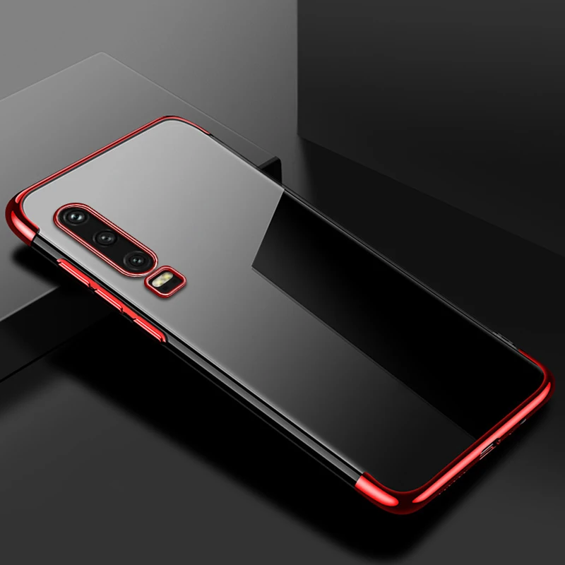 Red Чехол для huawei P30 Lite, Прозрачный мягкий силиконовый чехол для huawei P30 P30Lite P30Pro, чехол для телефона - Цвет: Red