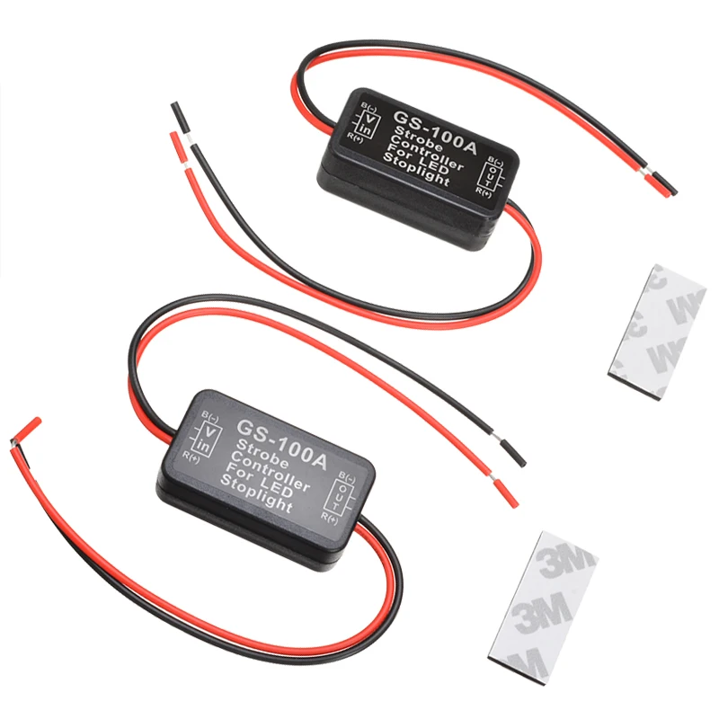 MAYITR 2Pcs GS-100A Car LED Brake Stop Light Strobe Flash Controller Box Module Car Styling Car Light Accessories