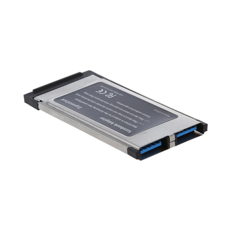 2 Port USB 3.0 Express Card Adapter Hub Cardbus for Laptop