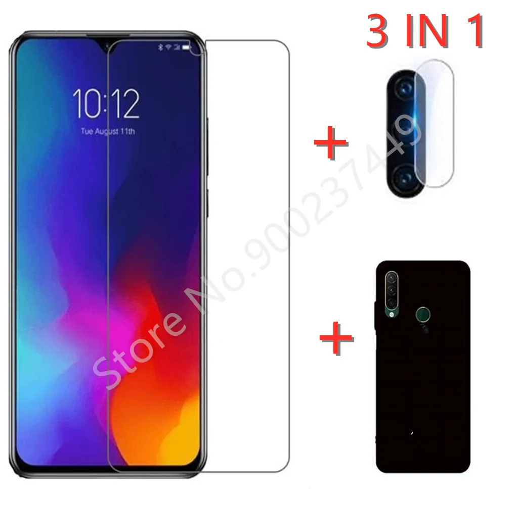 

3-in-1 Case + Camera Tempered Glass On For Lenovo Z6 Lite ScreenProtector Glass For Lenovo A6 Note 2.5D Phone Glass