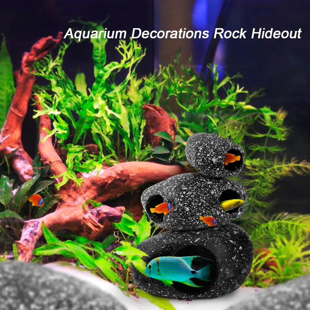 

Aquarium Decorations Fish Tank Decorations Rock Hideout, Small Decor For Fish Tank Decorations or Mini Bowl