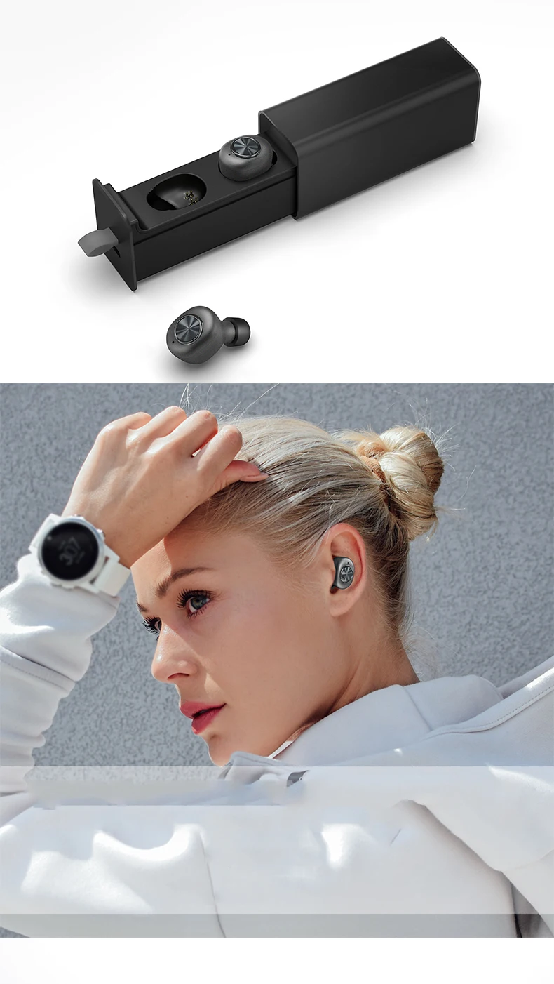 Новинка Tws стерео Беспроводная Bluetooth гарнитура Bluetooth 5,0 портативная зарядка для хранения Беспроводная Спортивная модная bluetooth-гарнитура