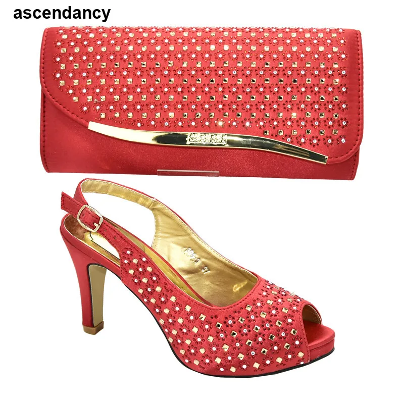 

Italian Shoes with Matching Bags High Quality Summer High Heeled Shoes for Women Women Italian African Party Pumps Shoes and Bag