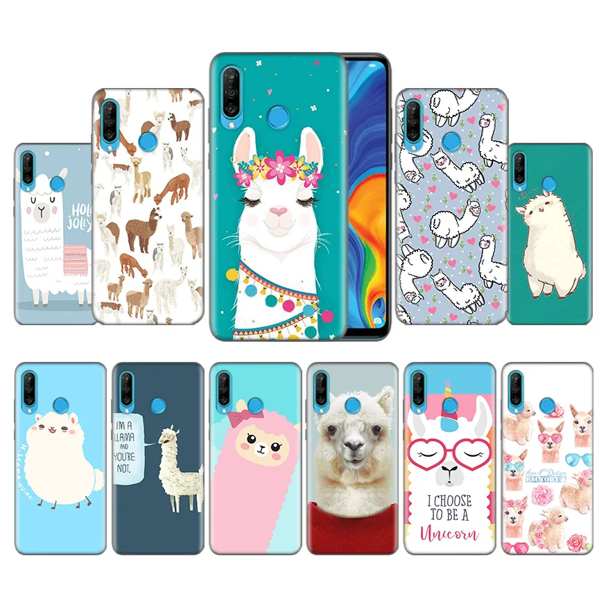

Cute Lama Alpaca Pattern Silicone Case Coque for Huawei P30 P20 P10 P9 Lite Pro Mate 10 20 30 Lite Pro 2017 2019 Fundas Capa