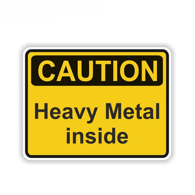

Creative Warning Car Sticker CAUTION HEAVY METAL INSIDE Warning Accessories Car Deco Stickers Cover Scratches Waterproof PVC