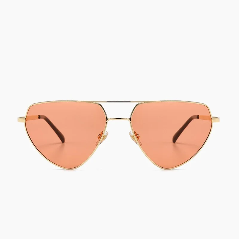 E233 gold orange Сексуальные модные солнцезащитные очки с кошачьим глазом женские модные плоские брендовые ретро черные фиолетовые треугольники женские солнцезащитные очки de sol UV400 - Цвет линз: E233 gold orange