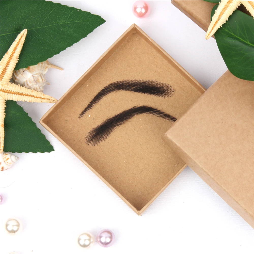AIYEE For Women's Jolie Style Fake Eyebrows Lace Human Hair Fake Eyebrows Artificial Weaving Eyebrow Wigs Wave Style Eyebows