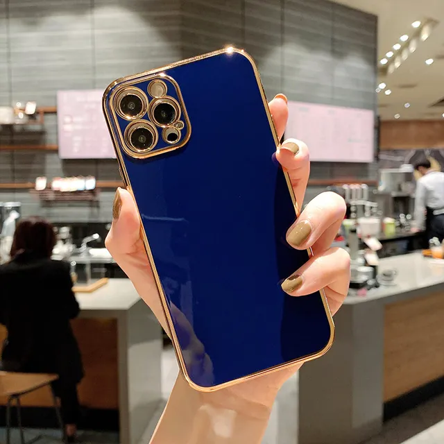 Ottwn Solid Plating Lens Protection Phone Case For iPhone 12 Pro Max 11 13 Pro Max X XR XS Max 7 8 6 Plus SE 2020 Soft TPU Cover DBE
