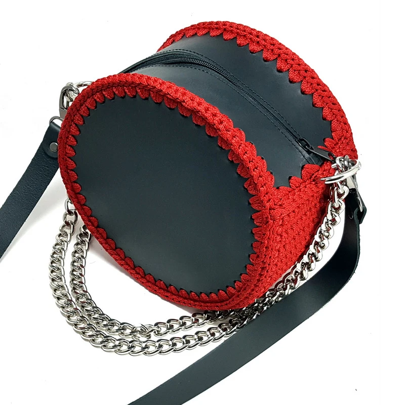 4PCS /Set DIY Woven Bag Handmade Handbag Belt Accessories Bag Bottoms Cover Leather Shoulder Strap For Shoulder Bag