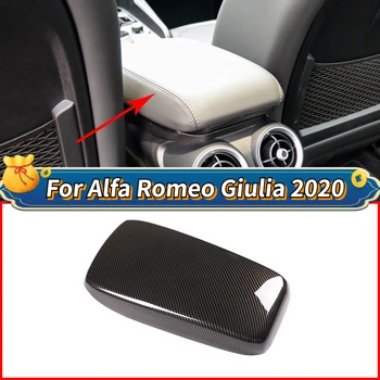 

For Alfa Romeo Giulia 2020 Car styling ABS bon Fiber Texture Center Armrest Box Protection Cover Trim Accessories