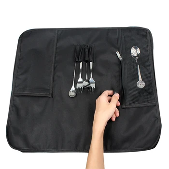 

Storage 8 Pocket Slots Portable Professional Kitchen Oxford Cloth Chef Bag Large Capacity Accessories Strap Roll Cooking