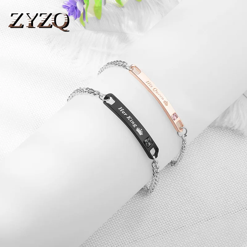 Новые модные браслеты ZYZQ значимые с надписью ее король и его королева аксессуары