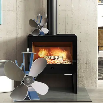 

Eco-friendly Aluminum Silent Stove Fan Heat Powered Electrical Fan with 4 Blades X7YF