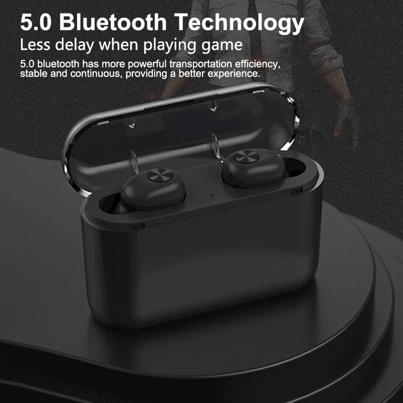 BL наушники-вкладыши TWS с Беспроводной наушники Bluetooth мини-наушники стерео Шум шумоподавлением гарнитура с 2200 мАч зарядным устройством