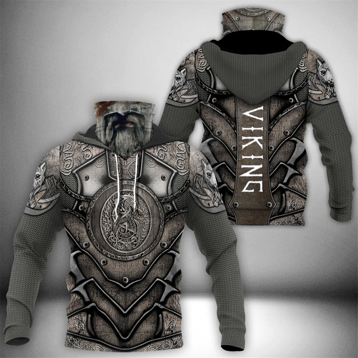 Wolf Armor Tattoo 3D Printed Hoodies Harajuku Fashion Sweatshirt Women Men Casual Pullover Hoodie Mask Warm Drop Shipping 02