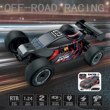 Voiture télécommandée tout terrain avec caméra FPV HD 720P, ratio 1/24, 2 batteries, autonomie de la batterie de 60 minutes, cadeau pour enfants et adultes 