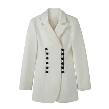 

Perppy Style Women Blazer Notched Collar Long Sleeve Slim Tunic Hit Color Suit Female Fashion Clothing 2020 Spring