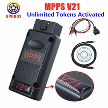 Mpps v21 principal + tricore + multiboot edc flash/eeprom checksum apoio edc17c46 e edc17c64 obd2 interface diagnóstica do carro