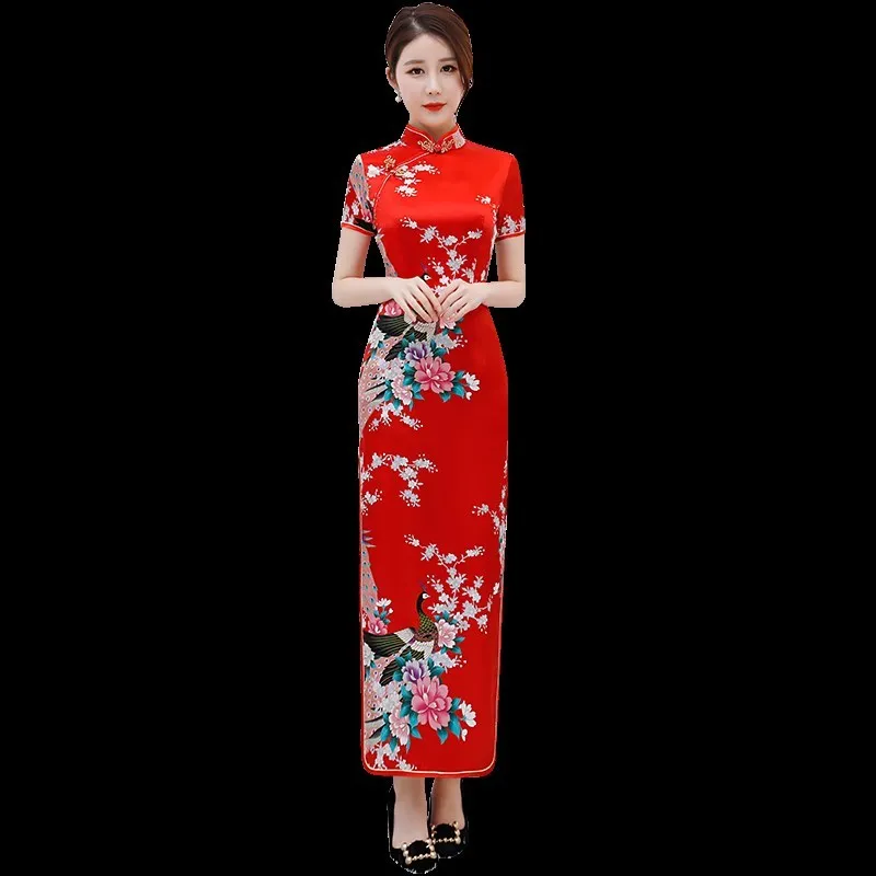 

Cheongsam Woman Summer Wear Mom Will Code Improvement Long Fund Short Sleeve Vent Show Serve Go Excellent dress oodji vestidos