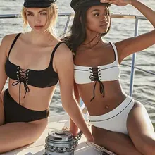 Victoria's [Hot Models] 2020 New Bikini Hot Models Two-Piece Swimsuits European and American Sexy Pure Color Bikini Women