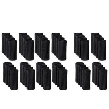 

48 Packs Chair Leg Socks Knitted Furniture Socks Leg Floor Protectors Furniture Table Feet Covers(Black)
