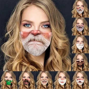 

Mascarilla Face Masks Washable Funny Face Mask Christmas Print Washable Reusable Mouth Mask Mask Mouth Caps Washable