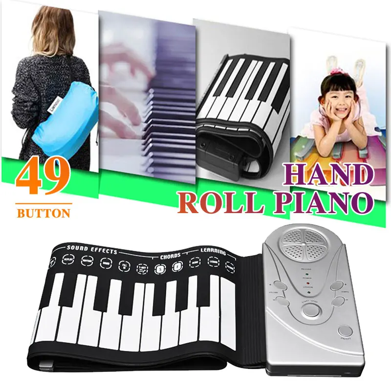 

Electronic Keyboard Piano with Loud Speaker 49 Key Children Entertainment Silicon 49K1 Preliminary Edition Roll Up Piano