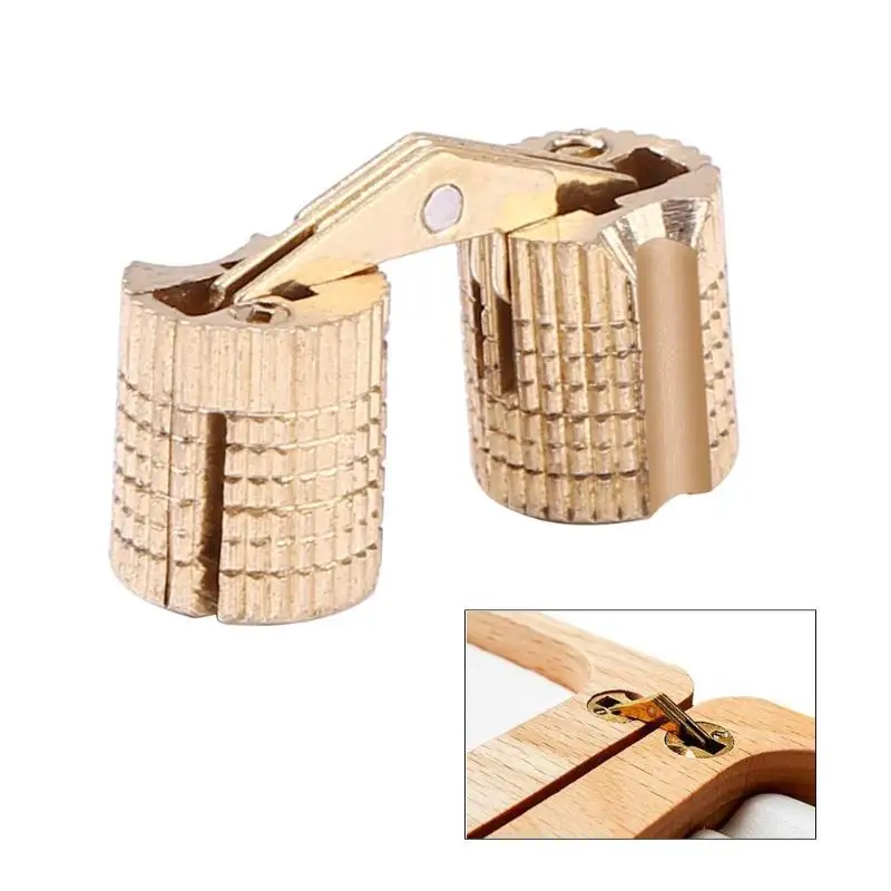 Copper Barrel Hinges Wide Scope of Application Cylindrical Cabinet Mount Concealed Invisible Brass Hinges Hardware Tools
