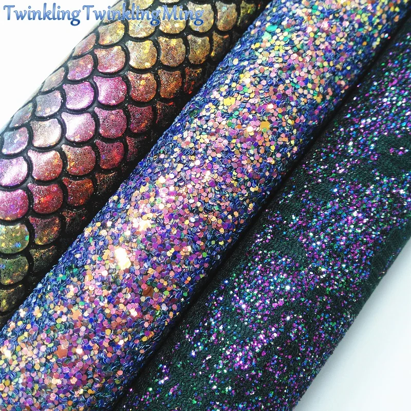 Фиолетовый блеск ткани, Русалка искусственная кожа ткань, кружева блеск синтетическая кожа листы для лук A4 " x 11" Мерцание Ming XM278